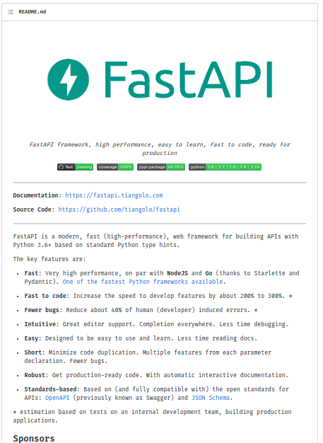 FastAPI Readme