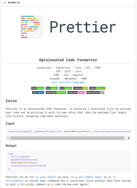 Prettier Readme